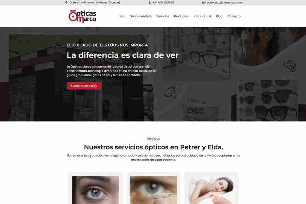 Web Ópticas Marco